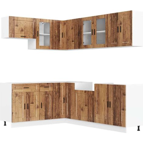 Maison Exclusive - Mueble cocina Porto madera vieja 11 pzas mader (1/5)