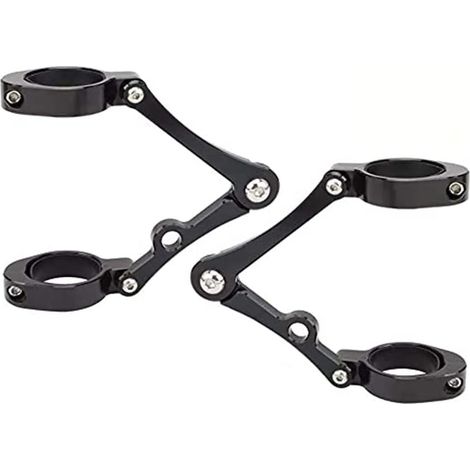 pour Chopper Bobber Cafe Racer support de phare de moto support de clignotant support de fixation de fourche avant support de phare universel 41mm (plein noir)