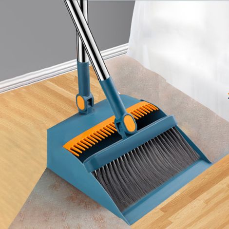 Balai pliable ménager avec dents, balai en plastique souple et pelle à poussière (1/5)