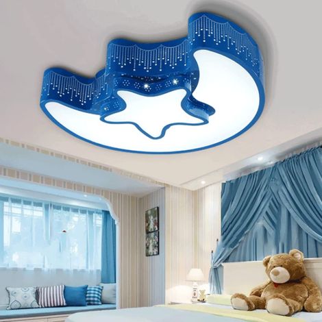 Plafonnier bleu, idéal pour une chambre à coucher, idéal pour un salon ou une chambre d'enfant, lumière blanche 220 V. (1/5)