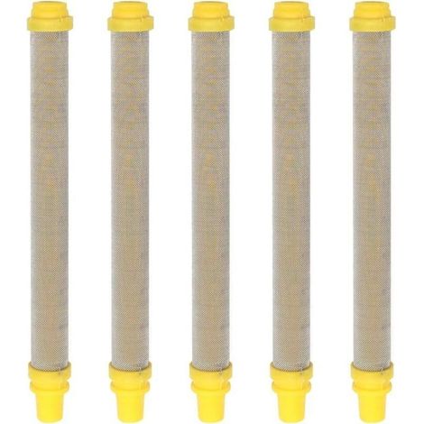 Lntyq 5 Pieces 100 Mesh Filter de Pistolet de Pulvérisation sans Air Miles en Acier Inoxydable Airless Pistole Filtre pour Wagner Airless Paint Spray Gun,100mm (Jaune) (1/5)