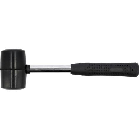 Vorel 33657, mazo de goma TUV/GS de 700 g con mango de acero, ideal para albañilería y construcción, 1 pieza (1/2)