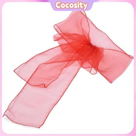 Cocosity Ceinture de chaise de banquet en organza Ceintures de chaise en Organza, 10 pièces, nœuds de chaise luminaire linge Rouge (1/5)