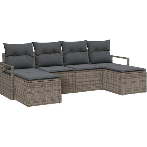 Maison Exclusive - Sofa Set mit Kissen mit Speicher 6 pcs Grau Po