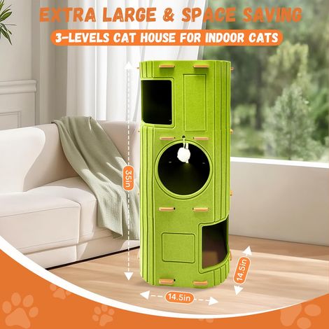 Arbre à chat tour d'escalade 3 niveaux avec griffoir et cachette pour chat (1/5)