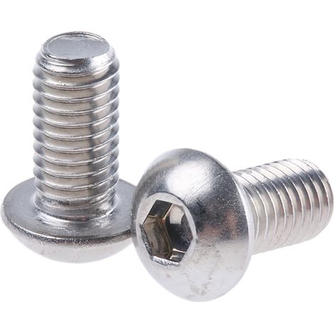 Vis à six pans creux, M8 x 16mm, tête Vis bombée à tête creuse hexagonale, en Acier Inoxydable ( Prix pour Boîte de 50 )