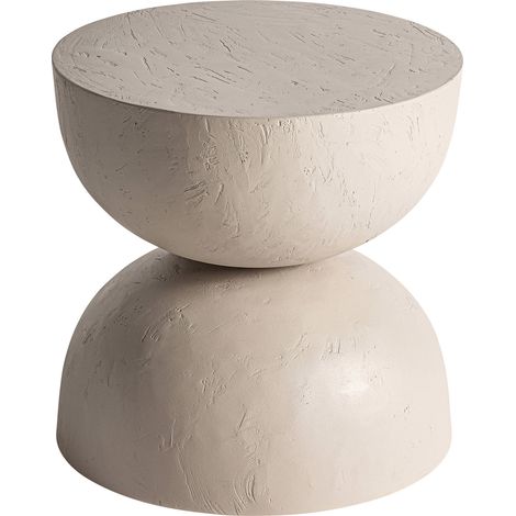 Table d appoint ronde sculpturale en argile - brun clair (1/4)