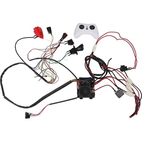 Kit complet de conversion de faisceau de câblage 24 V pour voiture électrique pour enfants avec contrôleur 2,4 G et interrupteur haut-bas pour mise à niveau de puissance