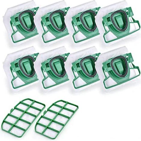 Bolsas para aspiradora VK200 y FP200, compatibles con Vorwerk y Kobold – Juego de repuestos para aspiradora (8 bolsas VK200 + 2 filtros) (1/5)