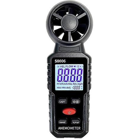 Anémomètre/Débitmètre à ventilateur/Vitesse du vent/Température du vent/Capteur de volume d'air S8606/Mesure haute précision/Mesure de l'air intérieur et extérieur (1/5)