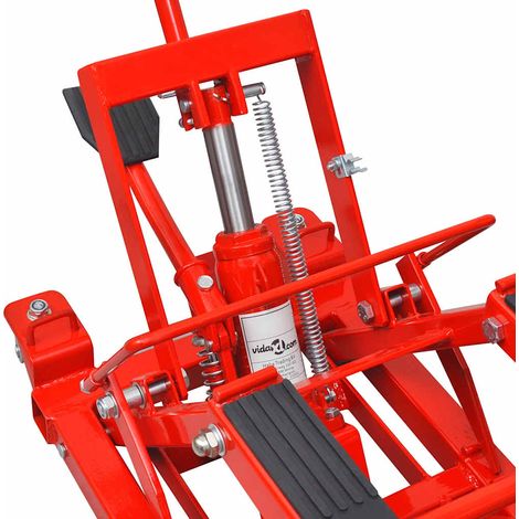 vidaXL Gato hidráulico de motocicleta/ATV 680 kg rojo (1/2)