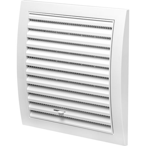 Abluft- Zuluftgitter Kunststoff Weiß Schieberegler Lüftungsgitter Insektenschutz 190mm x 190mm