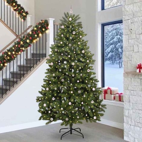 vidaXL Árbol de Navidad artificial 300 cm 300 LED Blanco Cálido Verde (1/5)