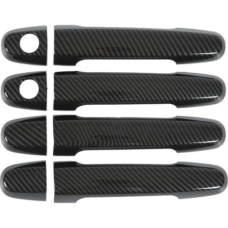 Protecteur de poignée de porte extérieure ABS motif carbone pour Camry 2002‑2006, Corolla 2003‑2011, Yaris 2007‑2011 - 4 pièces, installation facile (1/5)