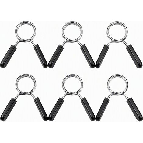 6-Piece 30mm Spring-Locking Barbell Set, Weightlifting Barbell Collar, Dumbbell Weight Clip, Home Workout Fitness Accessory (1/5)