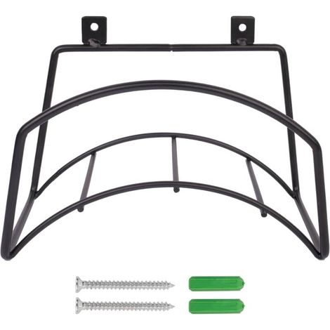 Support Tuyau Arrosage Mural - Porte Tuyau Arrosage Mural Robuste en Acier Massif, Support Mural Tuyau Arrosage Résistant aux Intempéries - Avec Tous les Accessoires Inclus (1/4)