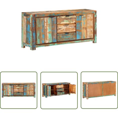 The Living Store Buffet 175x40x75 cm Bois de récupération massif - Buffet - Meuble De Rangement - Mobilier - Bois Recyclé - Design Rustique (1/5)