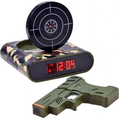 Reloj despertador con pistola, reloj con esfera, juego ZA2486