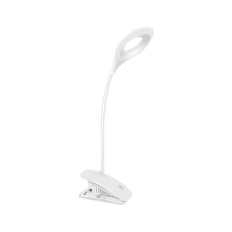 Lampe de lecture LED rechargeable par USB, pince flexible pour lit, lumière dimmable, lampe de bureau pour enfant, col de cygne orientable, fixation robuste, veilleuse douce (1/5)