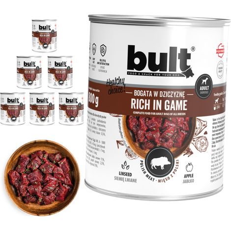 Cibo umido per cani BULT al gusto di cervo, lattina da 6x800 g (1/2)