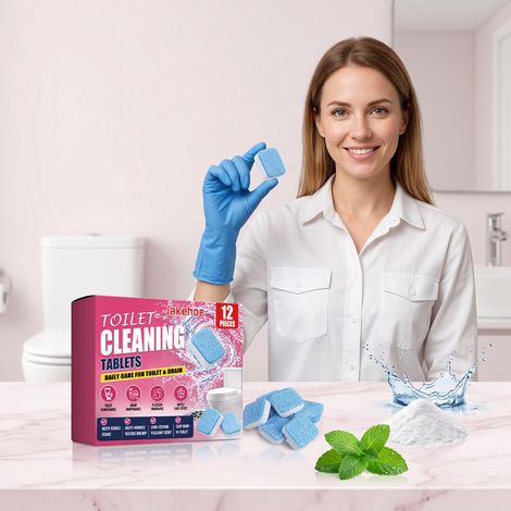 Toilet cleaner sheets for home use, removing dirt, odors, and deodorizing gentle and easily dissolves for daily toilet care. -- 12 pieces (1/5)