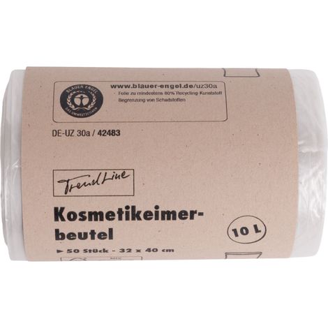 Trendline Kosmetikeimerbeutel 10 L, transparent, 50 Stück Mülltüte (1/2)