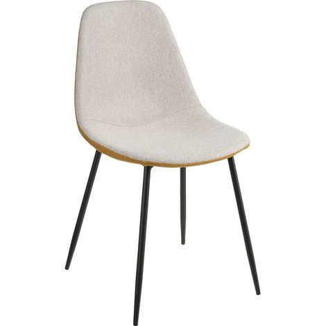 Chaise de salle à manger bicolore en polyester recyclé beige et ocre - L43 x l53 x H82 cm - PANGIVO (1/4)