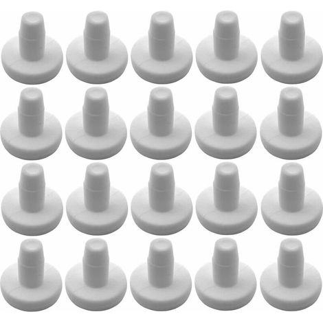 20x Rohrende zum Einsetzen von Außen-Ø 16 mm Innen-Ø 6,5 mm in PELD Plug Hole Pipe Foot Furniture Chair Finish Protection Cover, weiß (1/2)