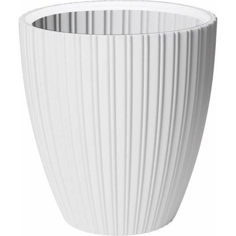 Vaso di fiori - GARDEN ID - Elegante - 40 x 42 cm - Per giardini, balconi o interni - Bianco (1/4)