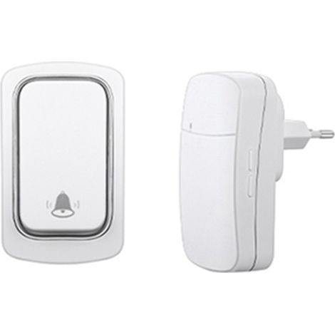 Waterproof, battery-free, kinetic energy wireless doorbell for outdoor use, with dog button and European plug. - AquaForge (1/5)
