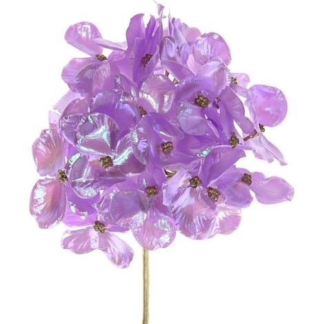 Kaemingk Weihnachtsdeko Hortensienblüten Lavendel irisierend 27 cm - Kunstblumen