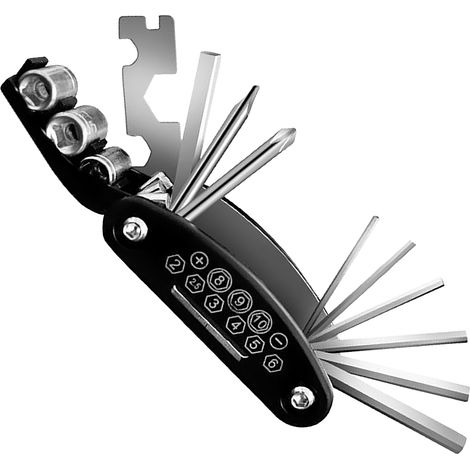 Kit de clés pliantes 16 en 1, multifonctionnelles, en acier au carbone haute résistance, portables pour la maison (1/4)