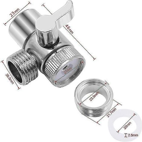 Robinet inverseur, robinet de douche en alliage, robinet inverseur 2 voies, alliage de qualité supérieure pour évier de cuisine ou de salle de bain (1/5)