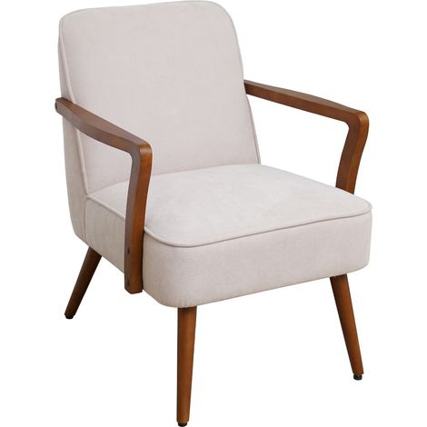 SVITA TUVA Loungesessel Akzentstuhl vintage Wohnzimmer Schlafzimmer Beige