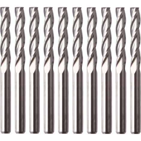 10 Stück Wolframstahl-Fräser ohne Graviermaschinenfräser (dreischneidiger Fräser 3,175x22) (1/5)
