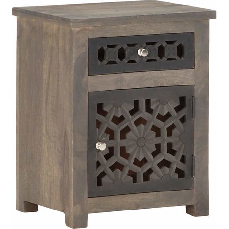 vidaXL Mesita de noche de madera maciza de mango 40x30x50 cm (1/5)