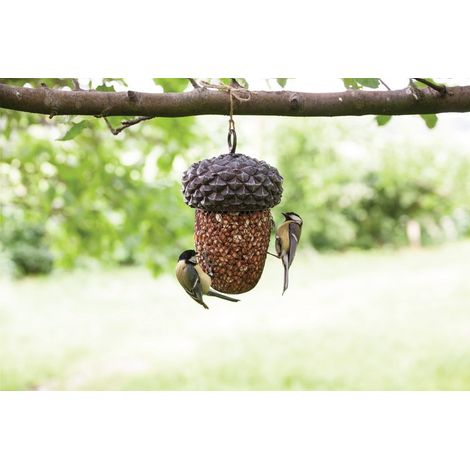 Comedero para pájaros con forma de bellota