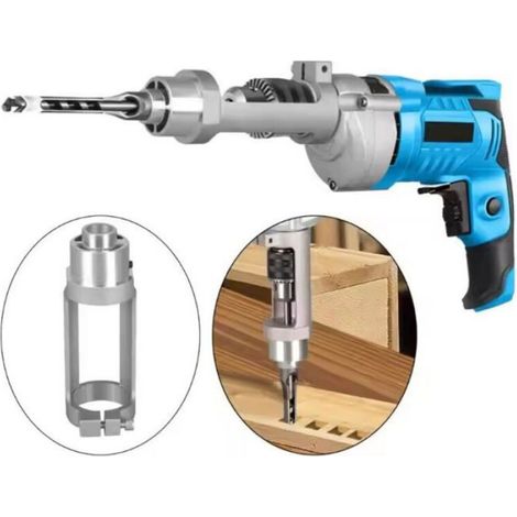 Adaptateur forets trous carrés, mortaisage alliage alu pour perceuse main/colonne, diamètre 38-43 mm (1/4)