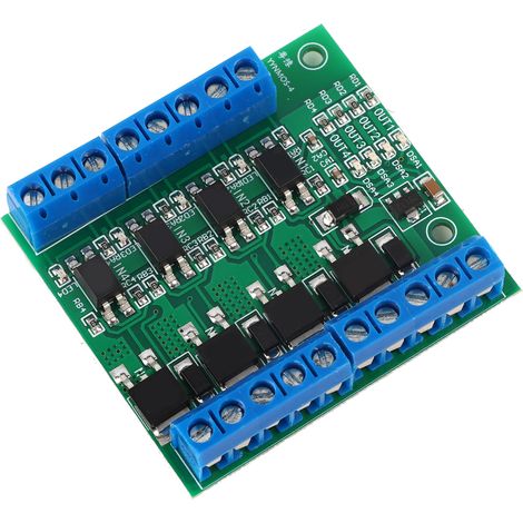 PWM 4-Channel MOS FET Module PLC Amplifier Circuit Board Driver Module 3-20V to 3.7-27VDC 10A