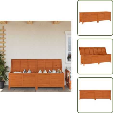 Contenitore per oggetti - vidaXL Contenitore da Giardino Marrone 198,5x50x56,5 cm Massello Abete - Contenitore per cuscini