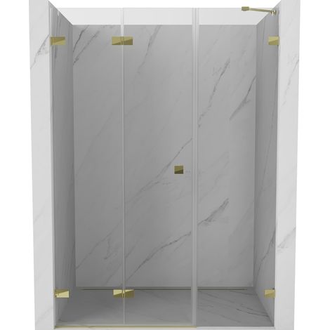 Mexen Lunar-F portes de douche pliantes gauche 140 cm, transparent, or - 836S-140-050-50-00-L (1/5)