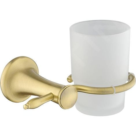 Novaservis Ferro Antica - Pot à brosse à dents et à dentifrice avec support, verre givré/bronze AAI03BR (1/2)