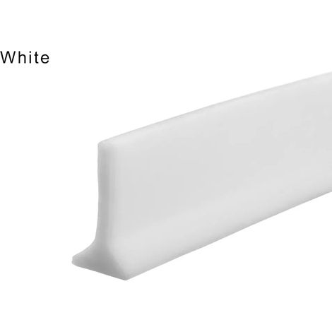 (White-550cm - 18.04ft)Silicone Water Stopper Self-Adhesive Bendable Flexible Water Retaining Strip Bathroom Door Dry Wet Separation Shower Dam Barrier (1/4)