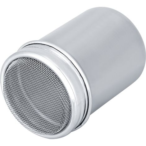 Pot saupoudreur en acier inoxydable pour cacao, sucre, café, poivre et épices (forme concave S) (1/5)