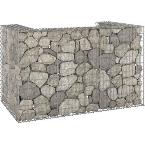 vidaXL Gabbione per Bidoni in Acciaio Zincato 180x100x110 cm (1/6)