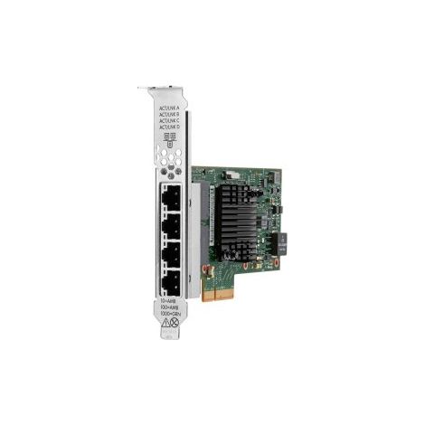 HPE I350-T4 - Adaptador de red - PCIe 2.0 x4 - Gigabit Ethernet x 4 - para ProLiant DL20 Gen10, DL325 Gen10, DL360 Gen10, DL380 Gen10, ML30 Gen10, XL2