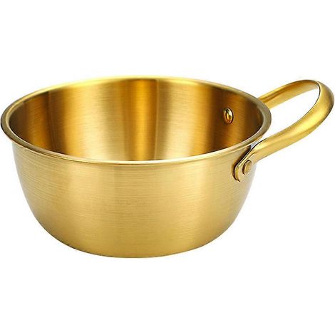 Casserole à nouilles acier inoxydable résistante à la chaleur, revêtement antiadhésif, compatible cuisson, couleur dorée, 1 pièce (1/5)