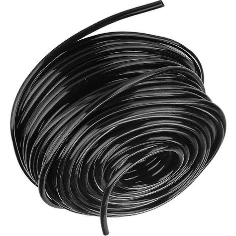 Tuyau d'arrosage flexible en PVC renforcé, 50 m, noir, diamètre extérieur 6 mm (1/5)
