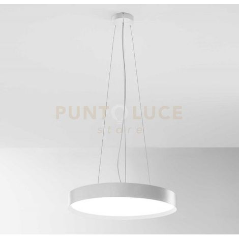 AVA S/P - LAMPADARIO A SOSPENSIONE BIANCO A LED 3000-4000K 6300-6600LM 60W+10W DOPPIA EMISSIONE DIMMERABILE D.60CM
