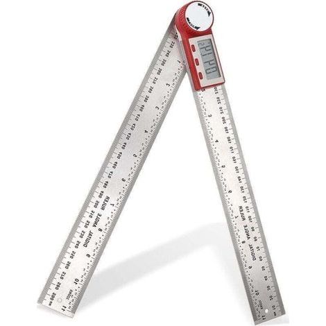 Regla angular digital, inclinómetro digital de 0-360°, transportador de ángulos de acero inoxidable con pantalla LCD para trabajos de carpintería, construcción y reparación. (1/4)